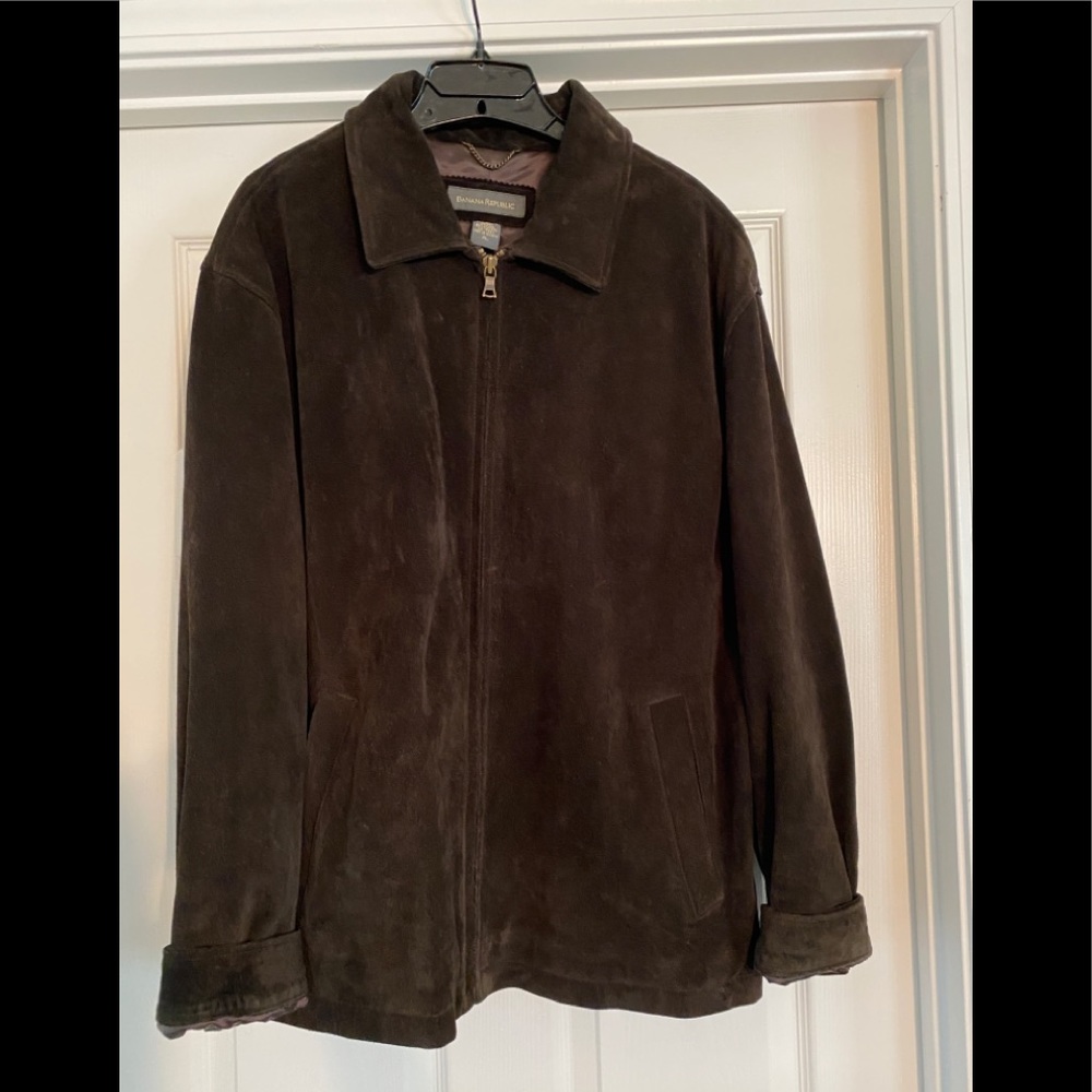 Banana Republic Vintage Brown suede zipper jacket